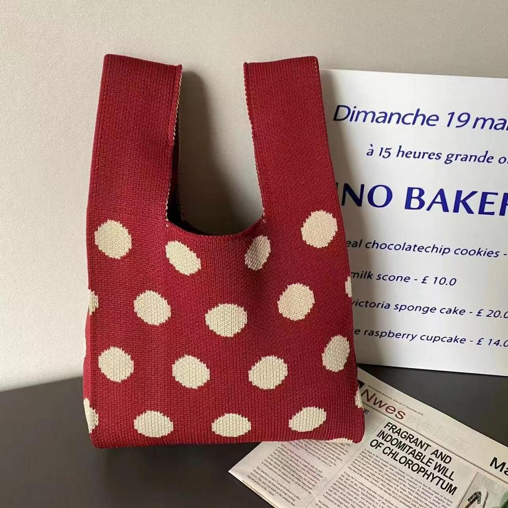 Handmade Cute Panda Knitted Tote - Versatile Women's Woven Handbag