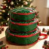 Red PE and PVC Single-Sided Transparent Christmas Wreath Storage Hanging Bag