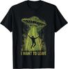 Funny UFO Abduction Alien Space Dark Humor Graphic T-Shirt S-5XL