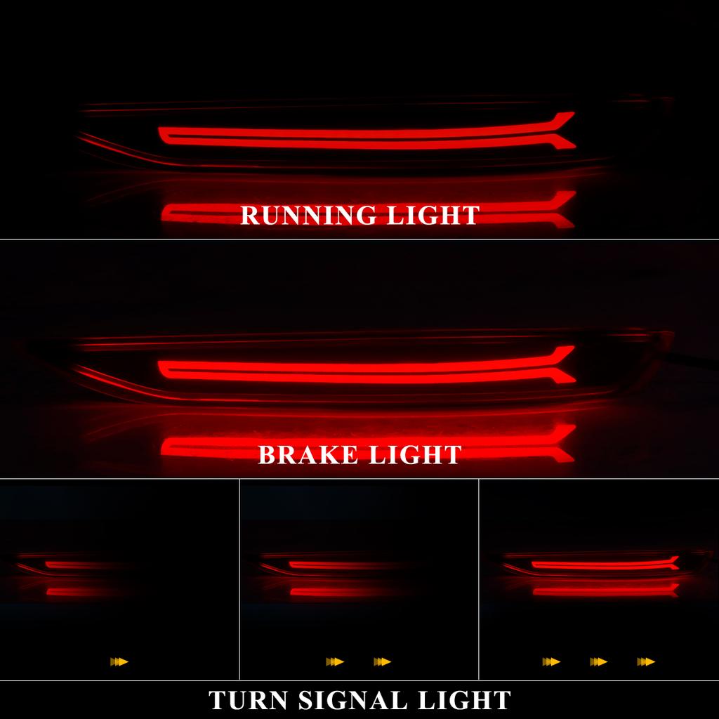 LED Rear Bumper Reflector Light For Chevrolet Equinox       Brake Warning Dynamic Turn Signal Lamp 12V