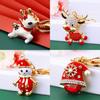 Cute Metal Christmas Reindeer Car Keychain Adorable Gift For Friends And Family