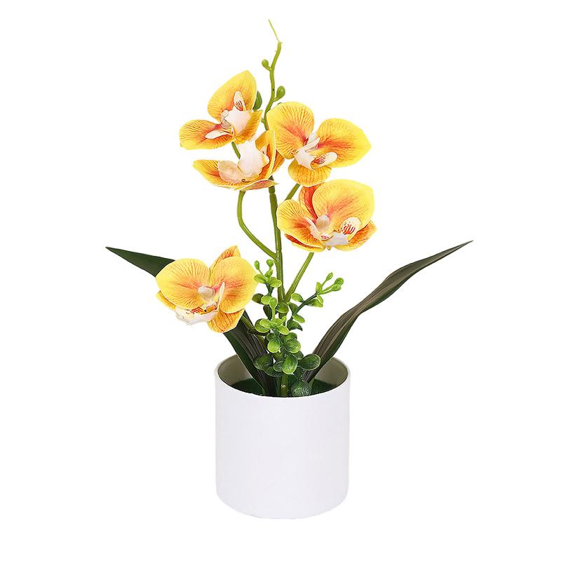 

Faux Phalaenopsis Potted No-fading Plastic Bonsai Multicolor Butterfly Orchid Desktop Ornament Fake Butterfly Flower