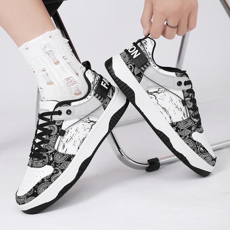 Herren Casual Skateboardschuhe Bedruckte Laufschuhe Joggingsneaker Schuhe für Studenten Übergröße