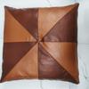 NOORA Lambskin Leather Pillow Cover, Decorative Sofa Throw Cover for Bedroom & Living Room, Luxury Housewarming Gifts - Tan & Brick Tan