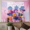 1 K-Pop Demon Hunters Print Tapestry Multi Size Living Room Wall Art Decoration Background Cloth Machine Washable Space Pendan