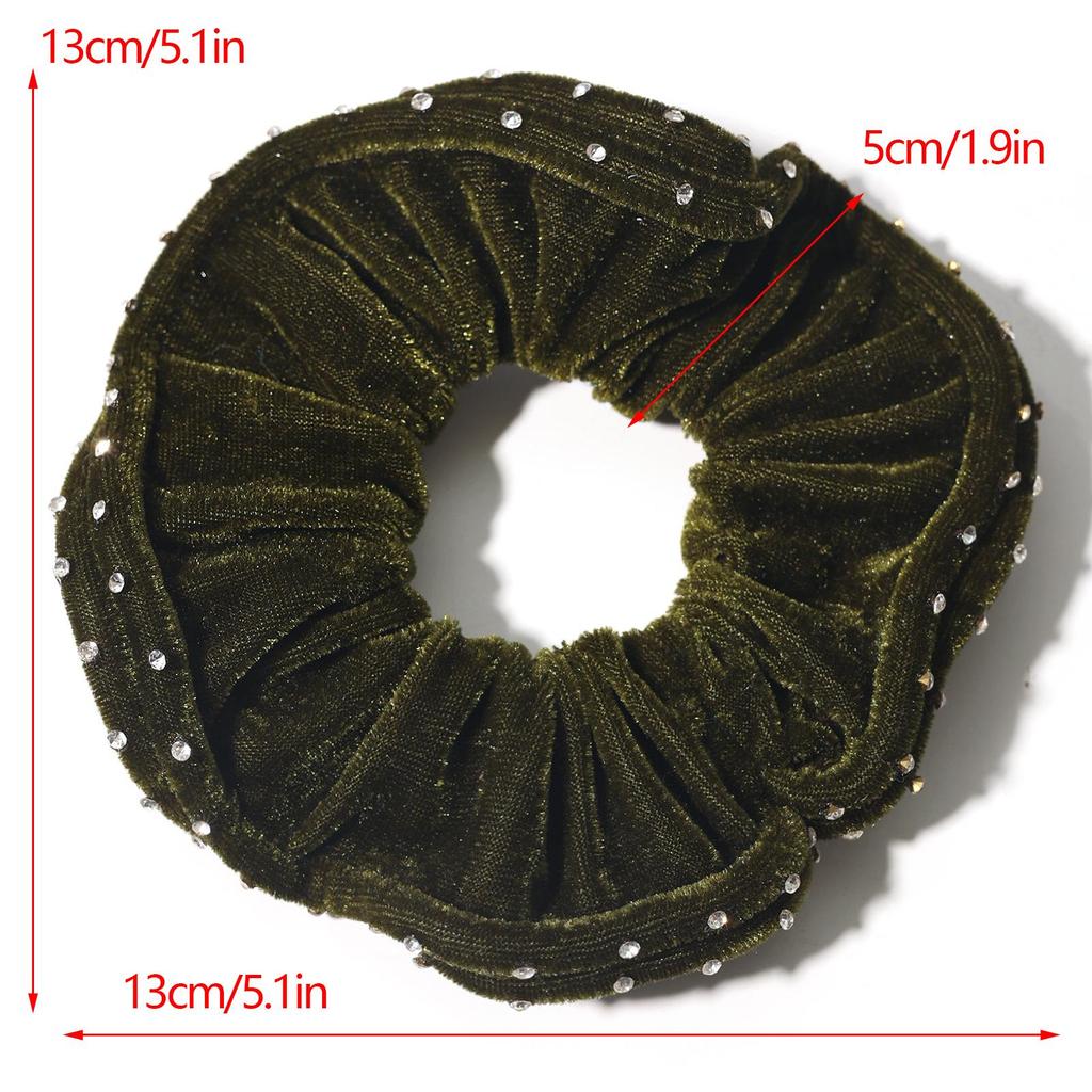 Duoling 80-Diamant Samt Strass Haargummi, Koreanische Mode Elastisches Haaraccessoire.