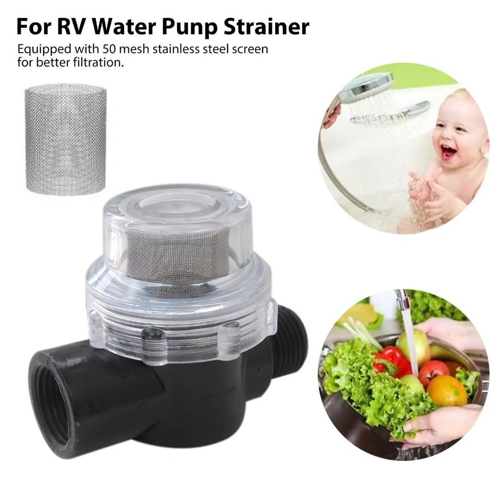 1/2" RV Water Pump Strainer Camper (Marine) Freshwater Strainer Replace for Model 15-085-00 by Acupress