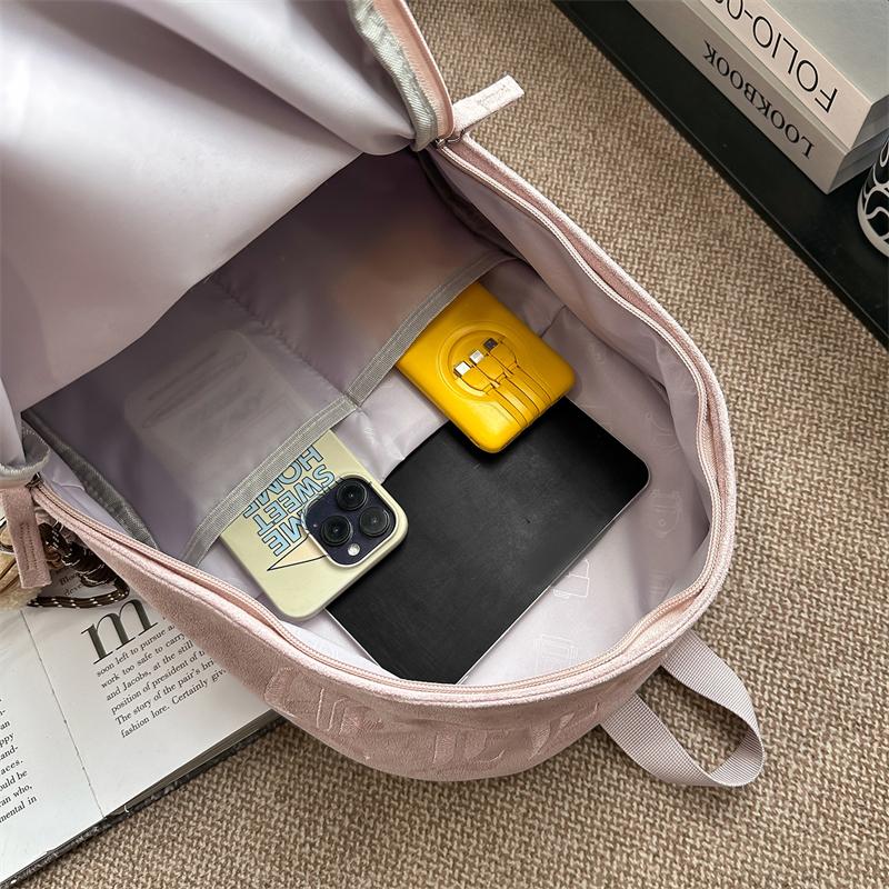 Große Kapazität Schultasche Damen Unifarbener Rucksack Reise Leichter Rucksack