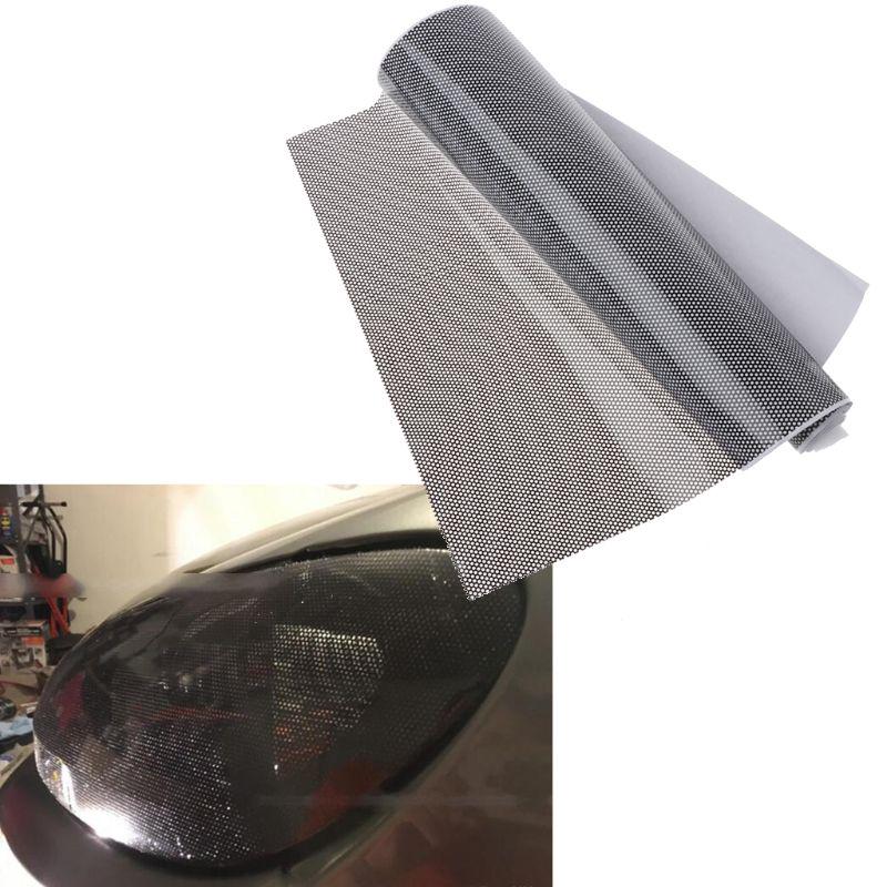 30x106cm Tinting Perforated Mesh Film Fly-Eye MOT Legal Tint Car Front Rear Headlight Light Bulb