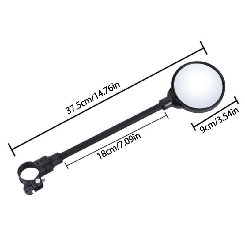 Universals Bike Glass Adjustable Handlebar Rearview Glass Wide Angles Safety Glass for Electric Bike Cycling