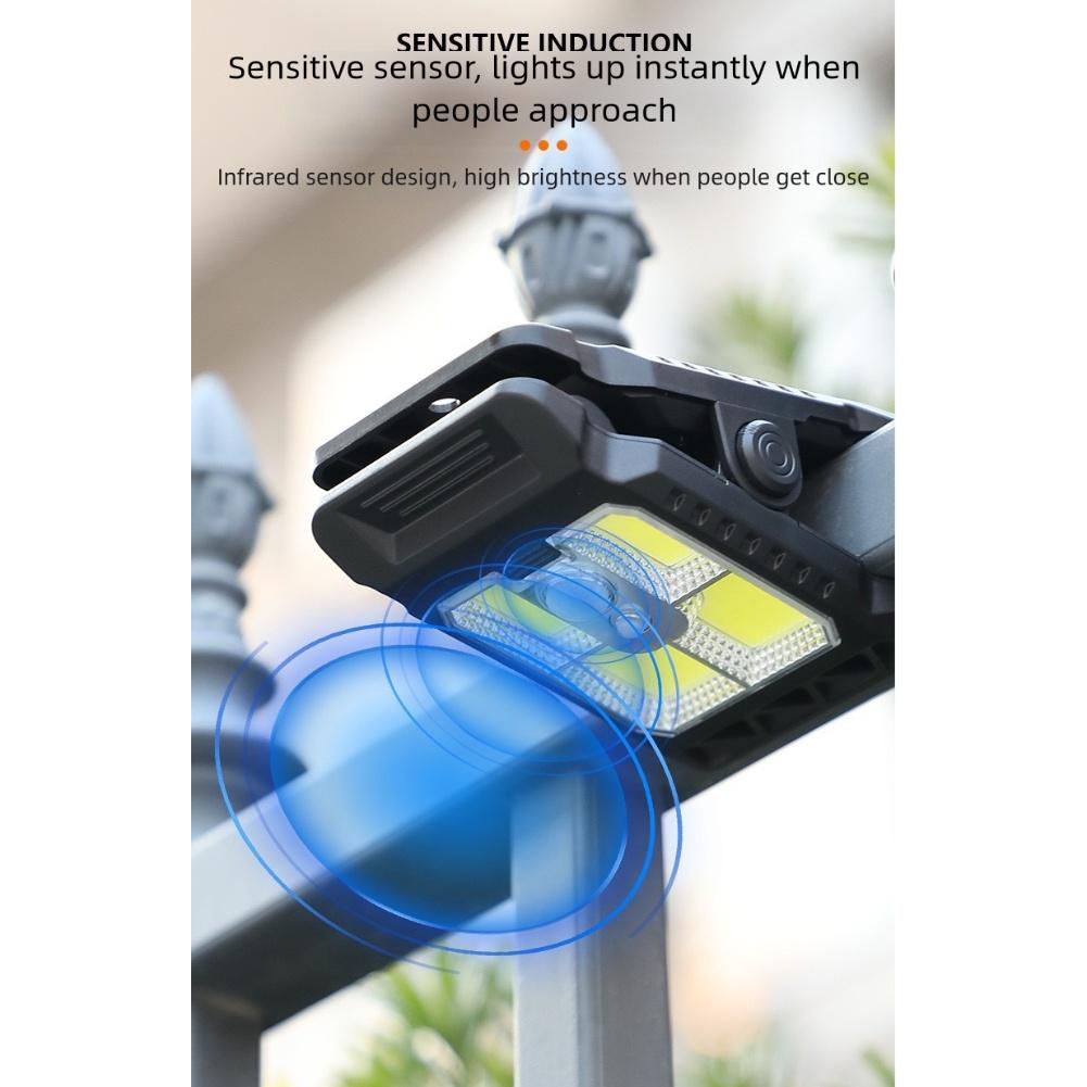 Solar Powered Clamp Light Waterproof Outdoor Use for Garden Camping Lighting