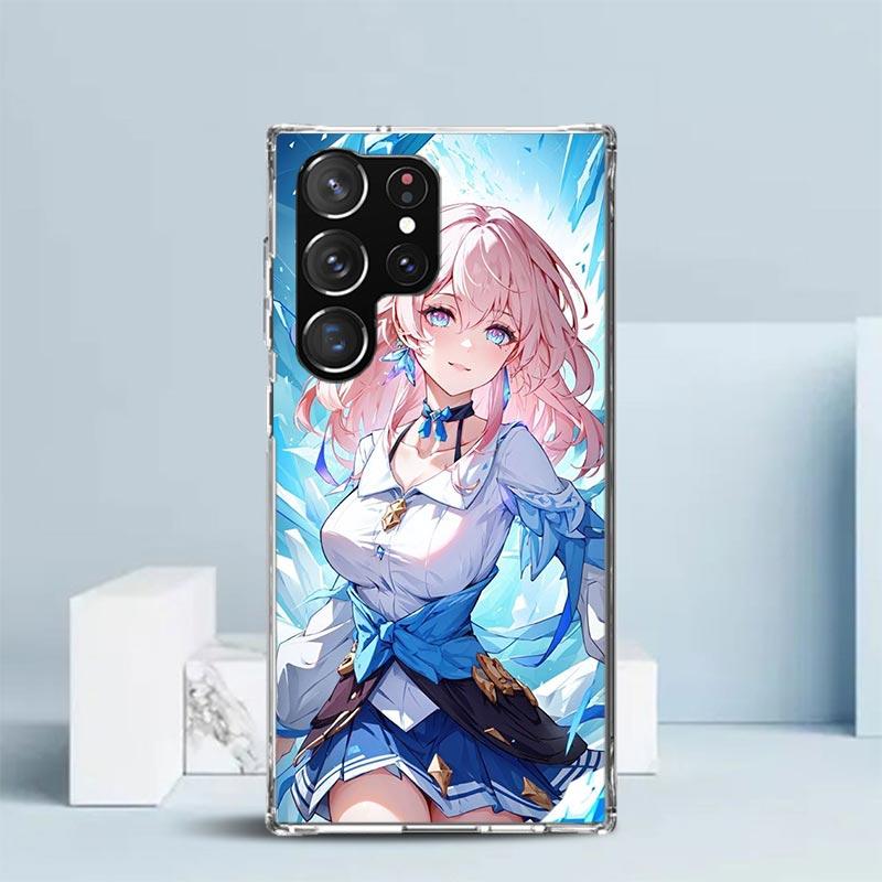 Чехол для телефона Honkai Star Rail Марч 7-е для Samsung Galaxy S24 S25 Edge S26 Ultra S22 S23 Plus S21 + S20 FE Мягкий ТПУ Задняя крышка Ga Samsung S21 FE