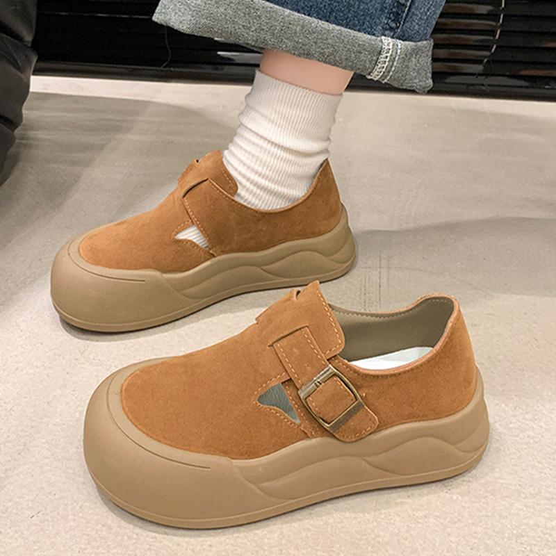 

Замшевые туфли на плоской подошве женские туфли-лоферы на платформе дизайнерская повседневная обувь зимняя новая тенденция комфорт для ходьбы нескользящие женские туфли-лоферы 40