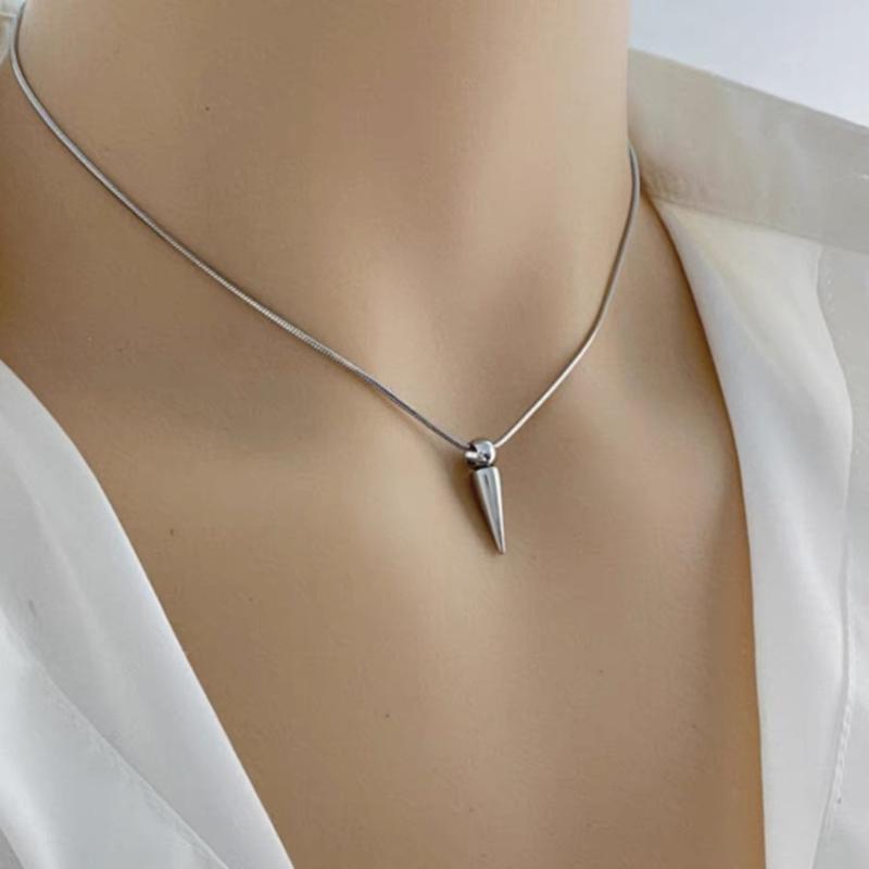 Fashion Spring Spike Pendant Necklace Adjustable Choker Simple Collar Necklace Party Jewelry Hip Hop Clavicle Chain