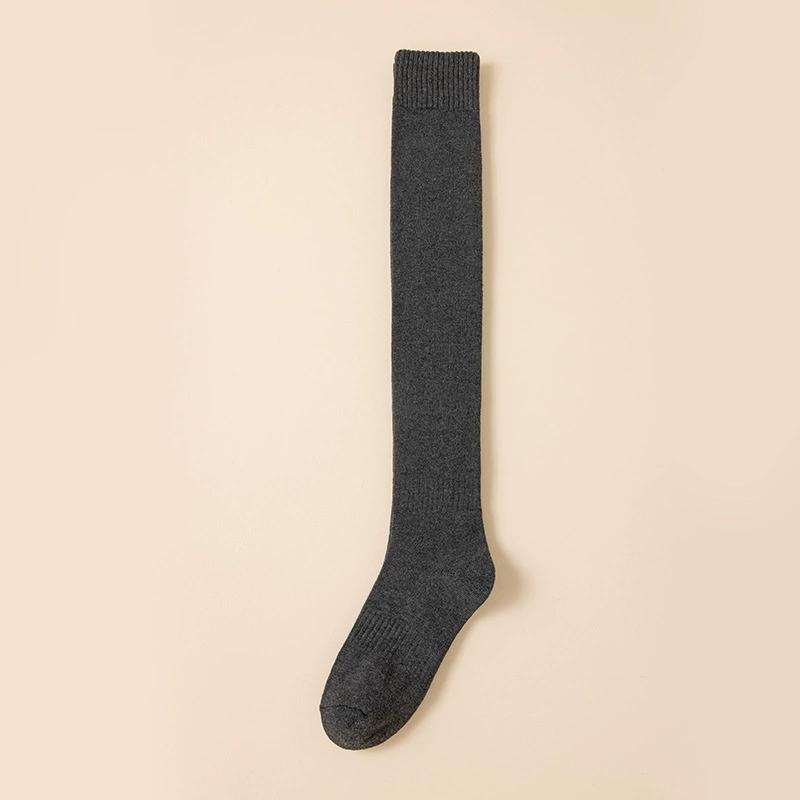 Winter Warme Lange Socken Rohr Dicke Hohe Rohr Über Knie Knie-Länge Strumpfwaren Socken Terry Einfarbig Frauen Verdicken wade Socken