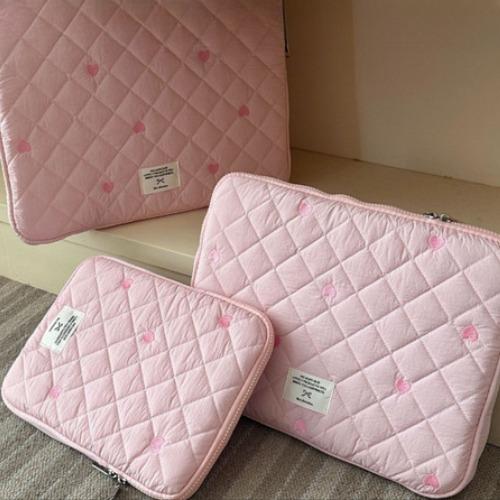 11/13/15 Inch Universal Korean Fashion Tablet PC Case Jacquard Heart Laptop Comupter Storage Bag Portable Large Capacity Bag