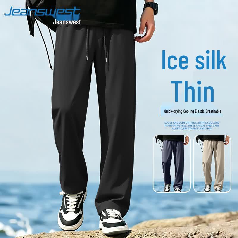 Jeanswest Men's Ice Silk Loose Straight Leg Casual Pants