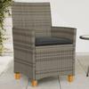 VidaXL Lot de 2 Chaises de Jardin avec Coussins, Sièges avec Accoudoirs, Fauteuils de Terrasse Patio, Moderne, Gris Résine 368718