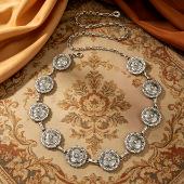 Hanging plated retro metal waist chain women's accessories ethnic style chain belt with skirt engraved decorative waist belt