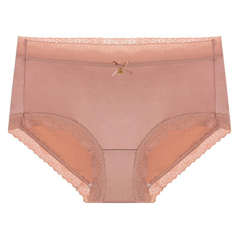 Spårlösa Lyxiga Iskalla Silkeskalsonger Damunderkläder Spetskant Sexiga Plus Size Mullbärssilke Triangelkalsong