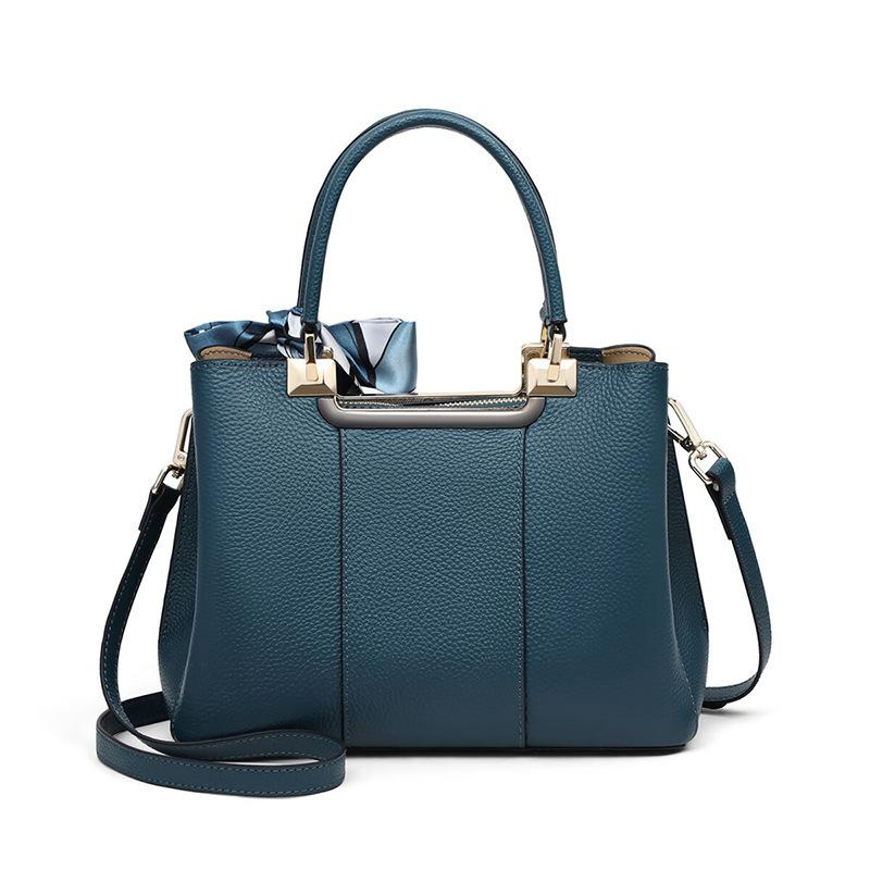 First Layer Cowhide Bag Large Capacity Portable Mother Bag Light Luxury Messenger Bag Casual Commuter Shoulder Bag