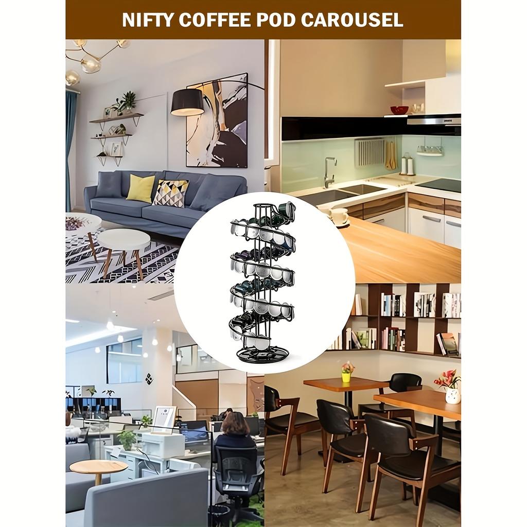 1 Stück drehbarer Kaffeekapsel-Organizer, K-Cup-Kaffeekapsel-Organizer, Kaffee-Organizer für den Schreibtisch im Café, im Büro und in der Küche