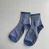 Ladies Spring New Style High Elastic Stripe In The Tube Stack Socks