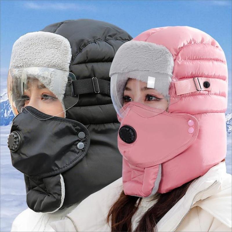 Winter Warm Head Cover Windproof Thickened Ear Protection Neck Cover Goggles Hat Unisex Thermal Outdoor Motocycle Hooded Hat