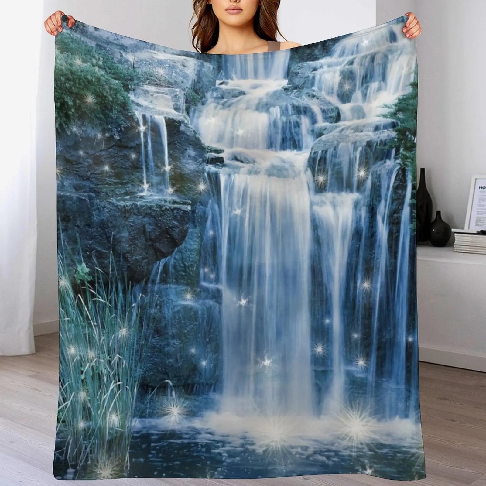 Creative Homewares Unisex White Magic Waterfall Throw Blanket No Pilling Soft Warm Blanket For Bed