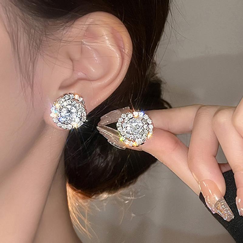 

Huitan Brilliant Women s Stud Earrings Wedding Engagement Luxury Cubic Zirconia Accessories Birthday Gift Modern Fashion Zircon