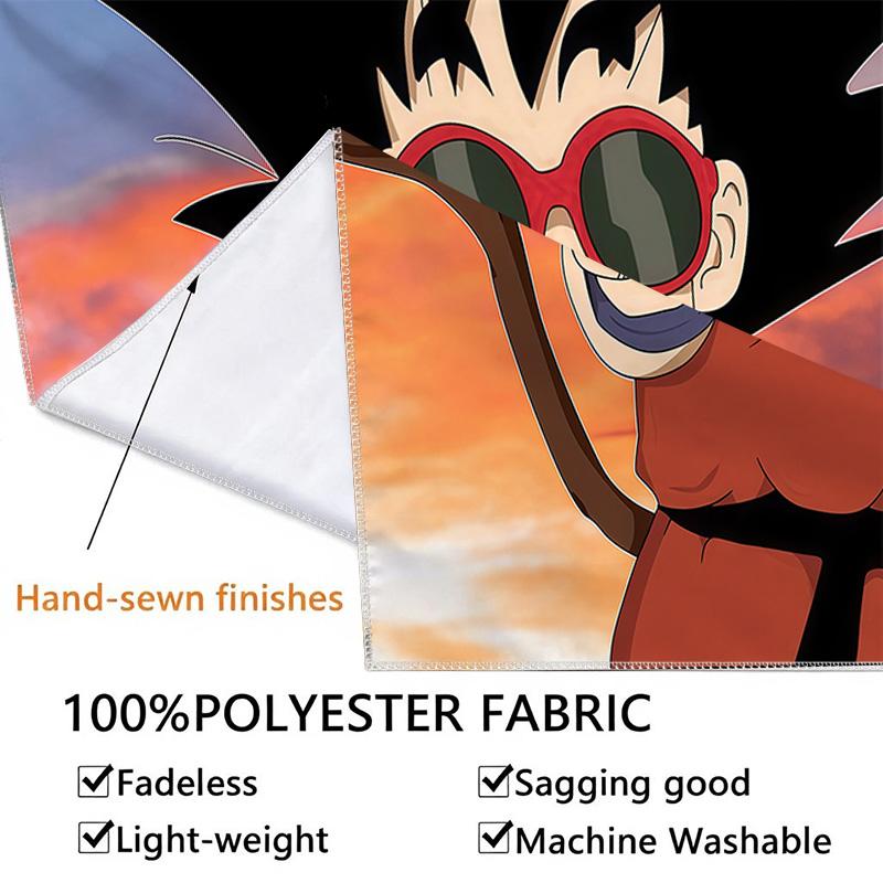 Cute Cartoon Son Goku Wall Tapestry Aesthetic Wall Hanging Printed Fabric Blanket Decorative Tapestries For Bedroom Living Room Home Decor