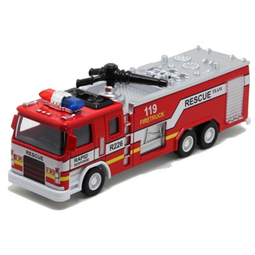 Modello di simulazione in lega pressofusa di camion dei pompieri in scala 1/32
