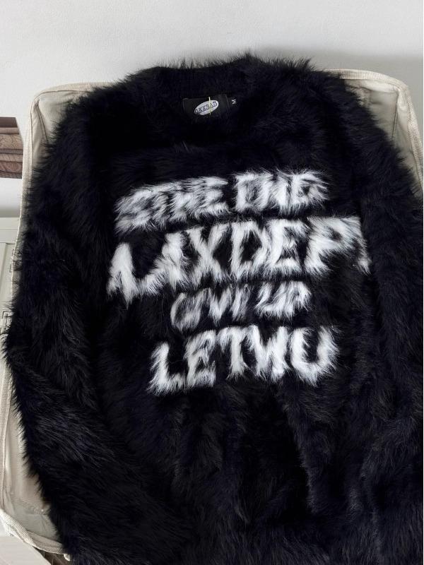 Unisex Retro Loose Knit Faux Mink Sweater - Lazy Style for Autumn/Winter