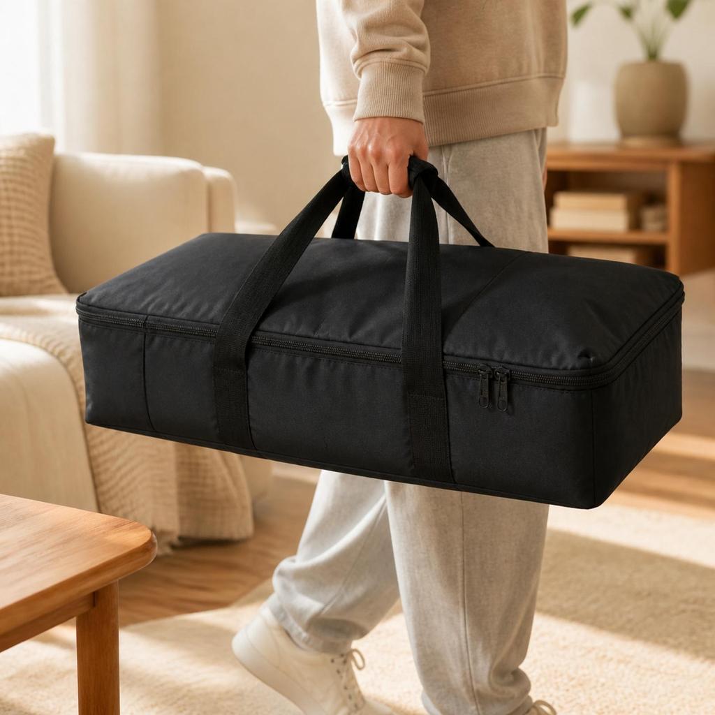 Padded Speaker Bag with Interior Divider Safekeeping for Performances, Karaoke