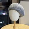 New Autumn and Winter Knitted Beret Women's Casual Literary Painter's Hat Korean Version Versatile Face Showing Little Bud Hat Trend