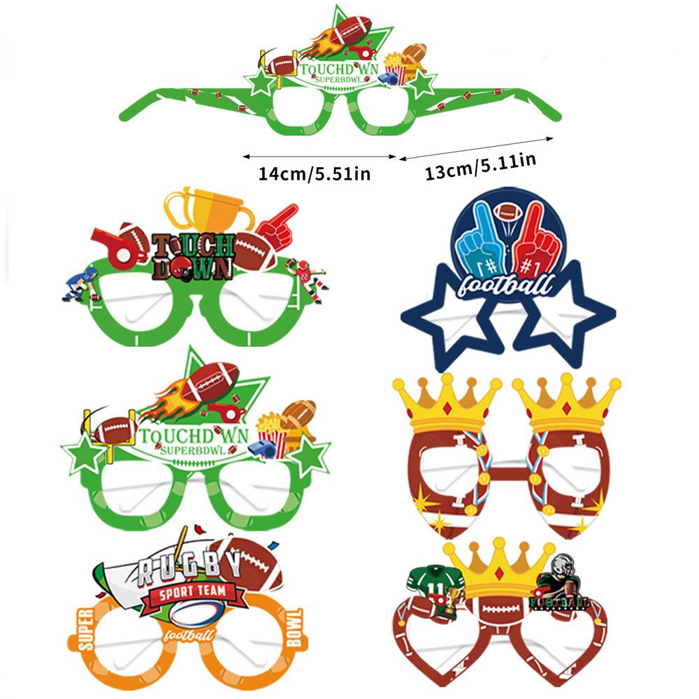 12pcs Super Bowl Paper Glasses, Rugby Decoration Photography Props, Party Supplies, Party Photography Props