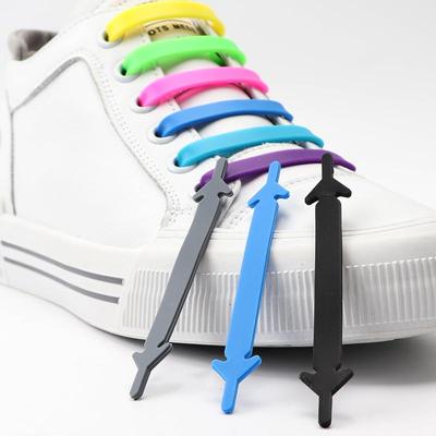 NO.8 Cordones de silicona para zapatos, 12 Uds., cordones elásticos, zapatillas sin cordones, cordones de goma para niños y adultos, talla única para todos los zapatos