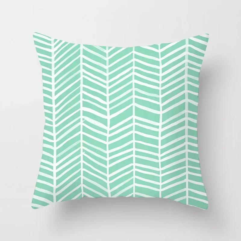45x45cm Light Blue Green Mint Cushion Cases Modern Geometry Print Boho Decorative Pillowcase Sofa Couch Throw Pillows