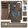 2-in-1 Magnetic Detachable Wallet Case for Samsung Galaxy S24/S24 Plus/S24 Ultra - PU Leather, Card Slots, Wireless Charging, 360° Protection