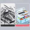 Large capacity storage box for art supplies, foldable multi-functional plastic portable makeup hair clip organizer box,