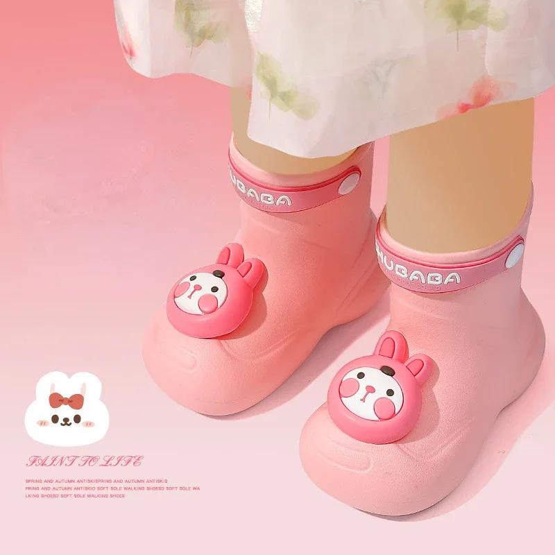 Fashion 2024 New Children's Rain Boots Boys and Girls Baby Water Shoes Summer Cartoon Panda Outdoor Anti Slip Waterproof Child Rain