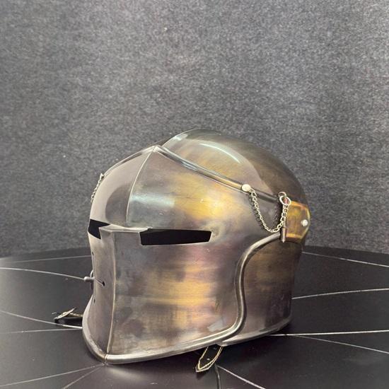 Barbuta Helmet Medieval Knight 8Gauge Mild Steel Helmet LARP, Cosplay, Display, Costume Helmet