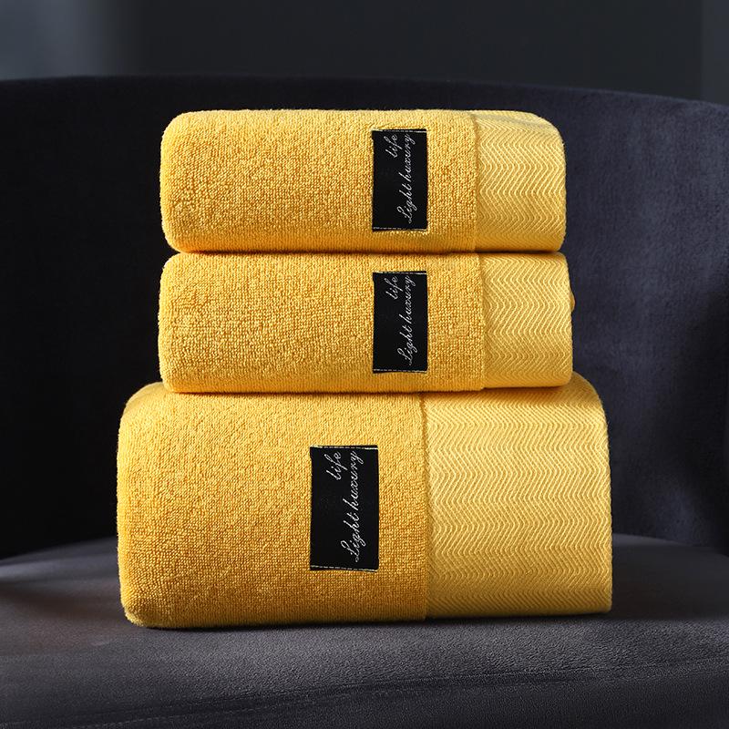 Pure Cotton Class A Soft Absorbent Embroidered Bath Towel - Luxurious, Thickened for Adults