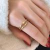 Double Layer Retro Irregular Gold Mobius Open Ring