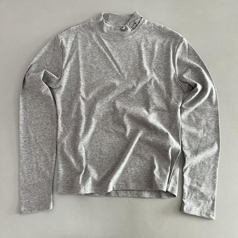 

Heart-Shaped Kitten Embroidered Long-Sleeve Top - Women s Casual Shirt for Spring/Autumn Medium сірий колір