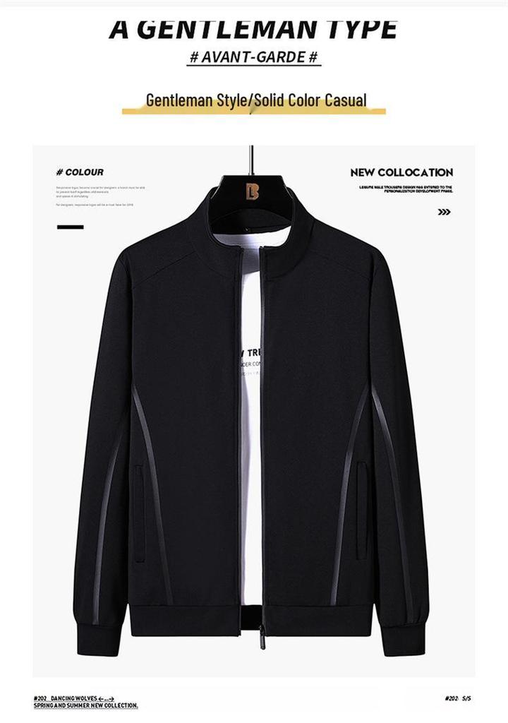 Men's Stand-Up Collar Sports Suit - Casual Loose Two-Piece Set for Running & Fitness
