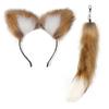 Stylish Fox Tail Pendant Keychain Adornment Dainty Cat Ear Hairband Portable Car Charm for Bag Backpack Decoration