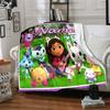 Custom Name Dollhouse Adventure Friends Flannel Blanket for Super Soft Cute Comfort Blanket for Travel Bedding Couch Sofa Blanket