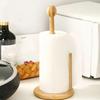 Minimalist Paper Towel Holder Bamboo Tissue Stand Multipurpose Vertical Paper Holder  Bathrooms