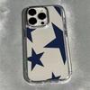 Blue star pattern phone case suitable for iPhone 17 16 15 14 13 12 11 Pro/Max/Plus anti drop and shockproof back cover